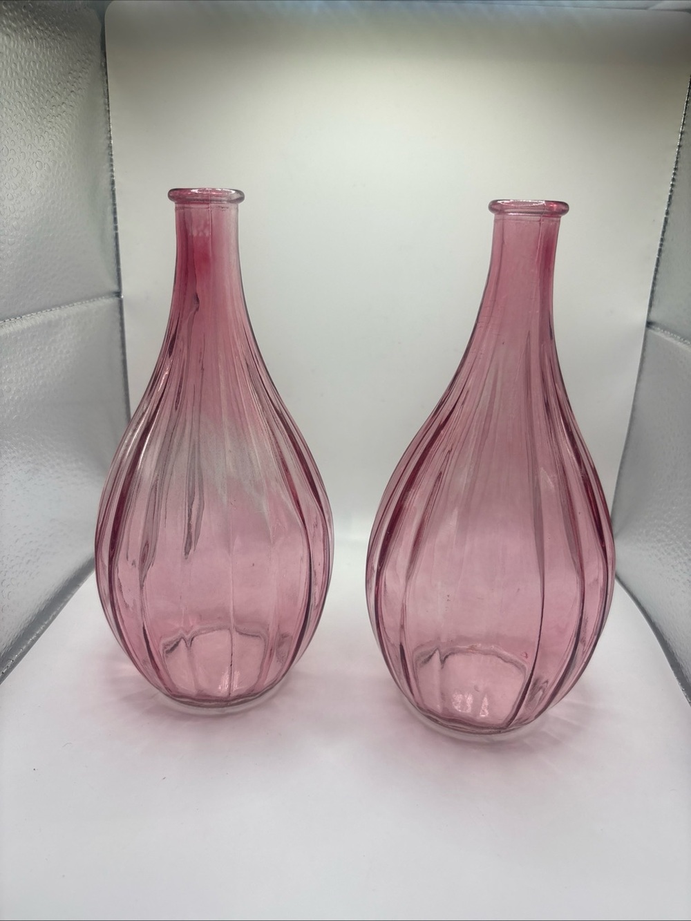 Set Of 2 Holiday Home Easter 7.9in Glass Striped Vase